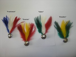 Ansteckpin Fu�ball Frankreich, Italien, Brasilien, Spanien