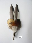 Feather pin / hat feather, holder with safety pin, 13 cm (5.1 in)